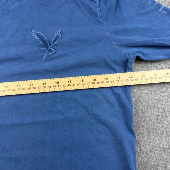 American Eagle Long Sleeve T-Shirt Women Medium Blue Super Soft Logo Graphic - Picture 5 of 7